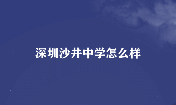 深圳沙井中学怎么样