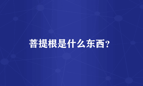 菩提根是什么东西？