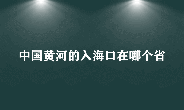 中国黄河的入海口在哪个省