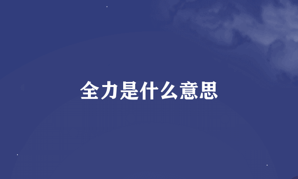 全力是什么意思