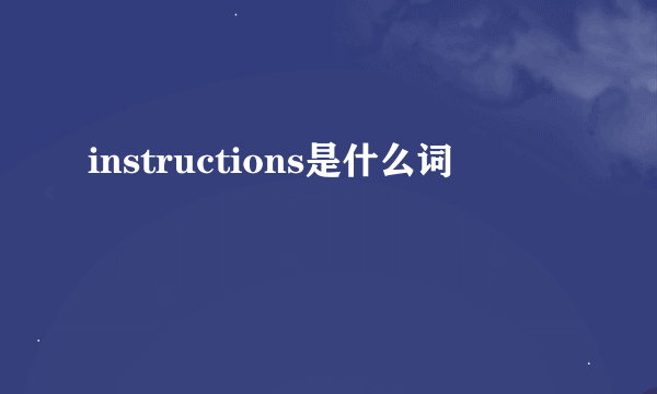 instructions是什么词