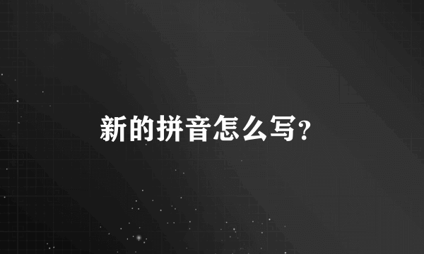 新的拼音怎么写？