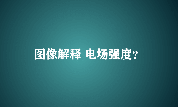 图像解释 电场强度？