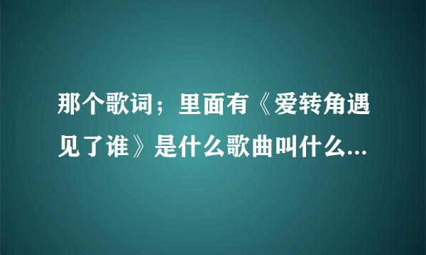 那个歌词；里面有《爱转角遇见了谁》是什么歌曲叫什么名字？？