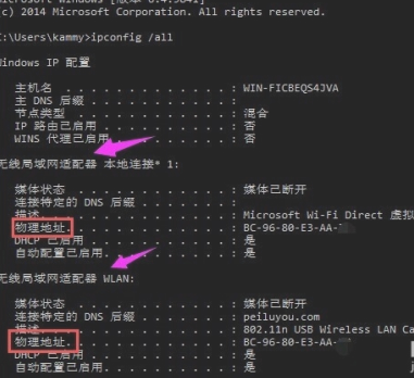 如何查询物理地址和mac地址