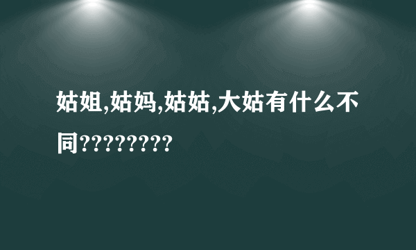 姑姐,姑妈,姑姑,大姑有什么不同????????