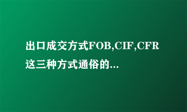 出口成交方式FOB,CIF,CFR这三种方式通俗的怎样理解