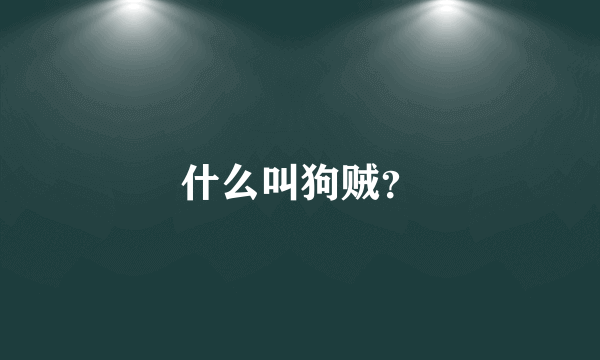 什么叫狗贼？