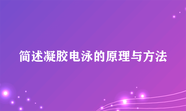 简述凝胶电泳的原理与方法