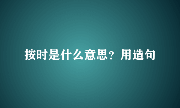 按时是什么意思？用造句