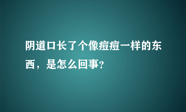 阴道口长了个像痘痘一样的东西，是怎么回事？