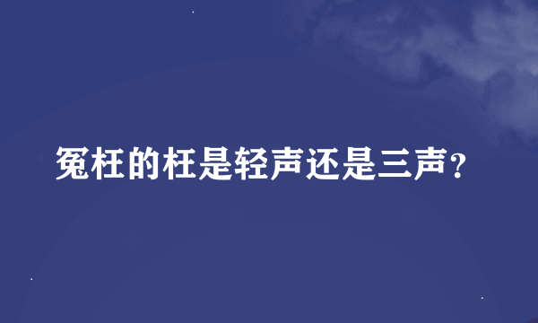 冤枉的枉是轻声还是三声？