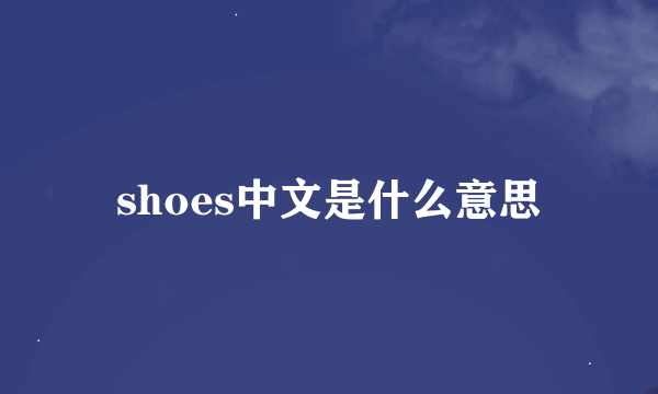 shoes中文是什么意思