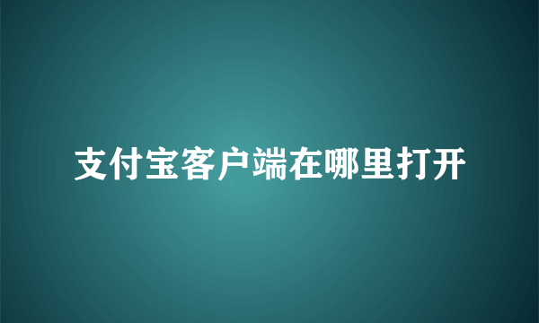 支付宝客户端在哪里打开