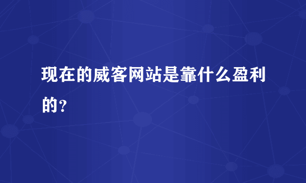 现在的威客网站是靠什么盈利的？