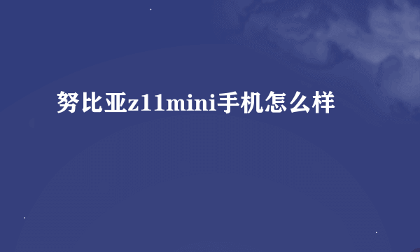 努比亚z11mini手机怎么样