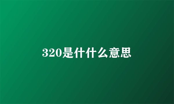 320是什什么意思