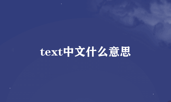 text中文什么意思