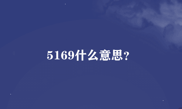 5169什么意思？