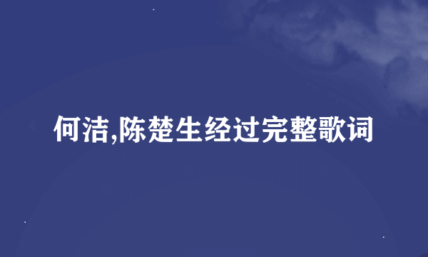 何洁,陈楚生经过完整歌词