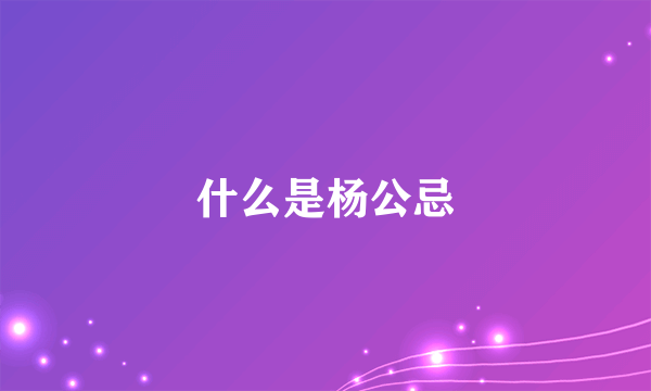 什么是杨公忌