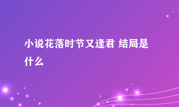 小说花落时节又逢君 结局是什么