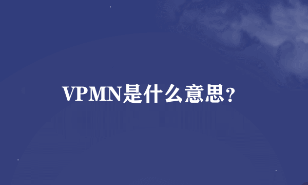 VPMN是什么意思？