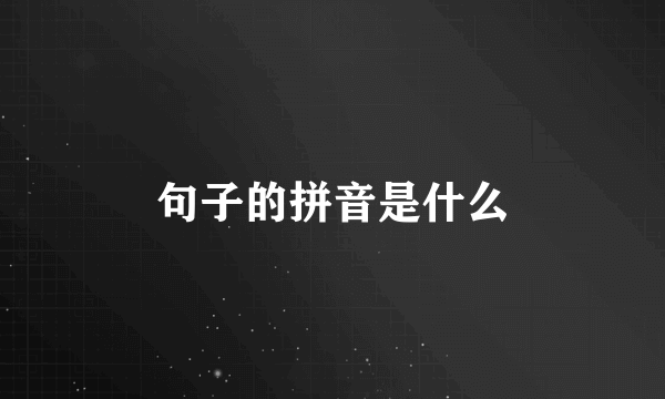 句子的拼音是什么