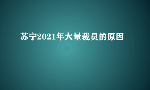 苏宁2021年大量裁员的原因