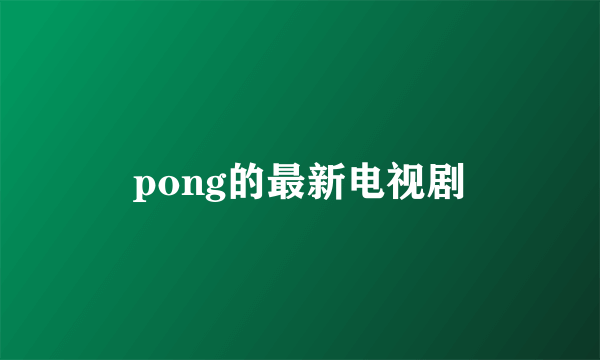 pong的最新电视剧