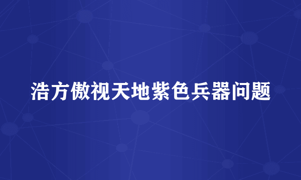 浩方傲视天地紫色兵器问题