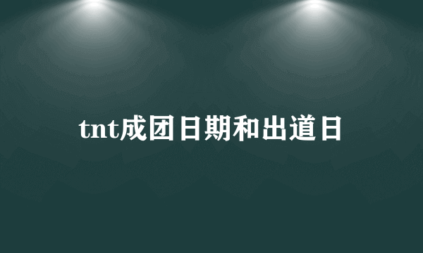 tnt成团日期和出道日