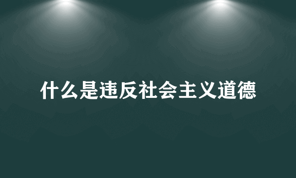 什么是违反社会主义道德