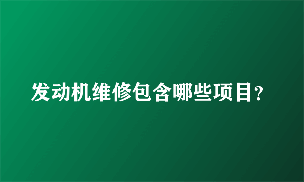 发动机维修包含哪些项目？