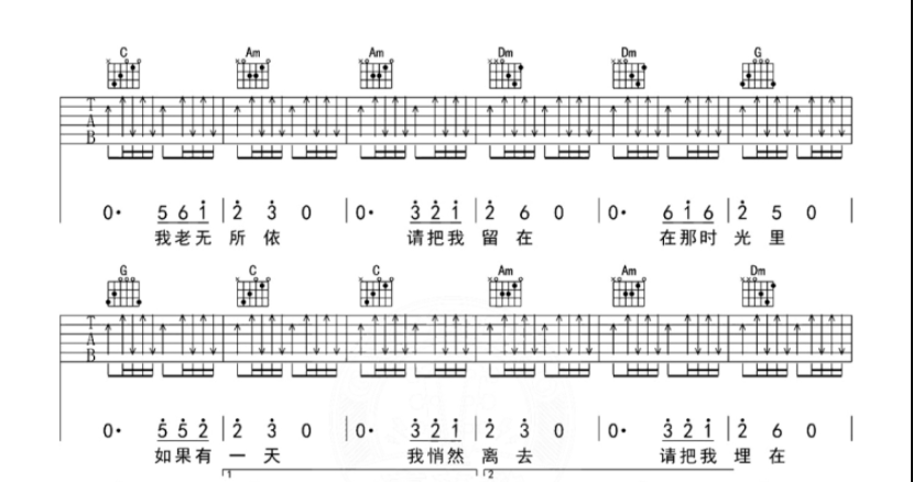 春天里吉他谱