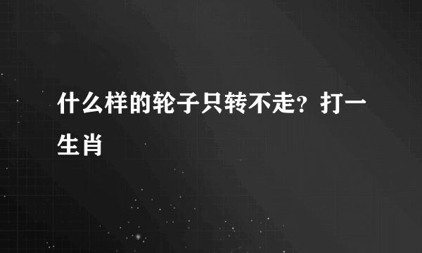 什么样的轮子只转不走？打一生肖