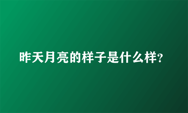 昨天月亮的样子是什么样？