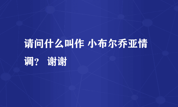 请问什么叫作 小布尔乔亚情调？ 谢谢