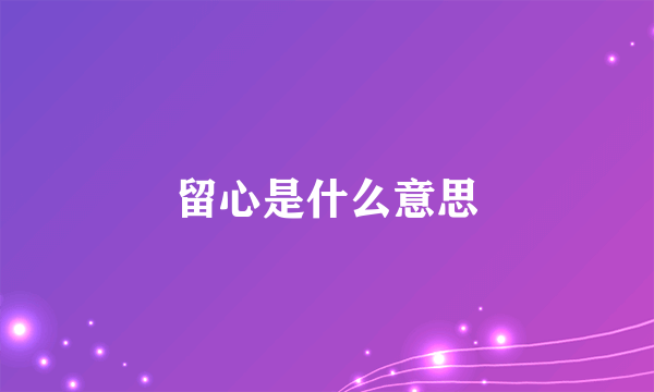 留心是什么意思