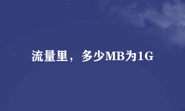 流量里，多少MB为1G