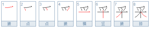 采字的笔顺怎么写