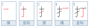 打的笔顺怎么写