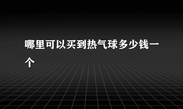 哪里可以买到热气球多少钱一个