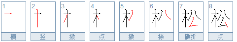 “松”的笔顺笔画顺序是什么？