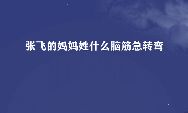 张飞的妈妈姓什么脑筋急转弯