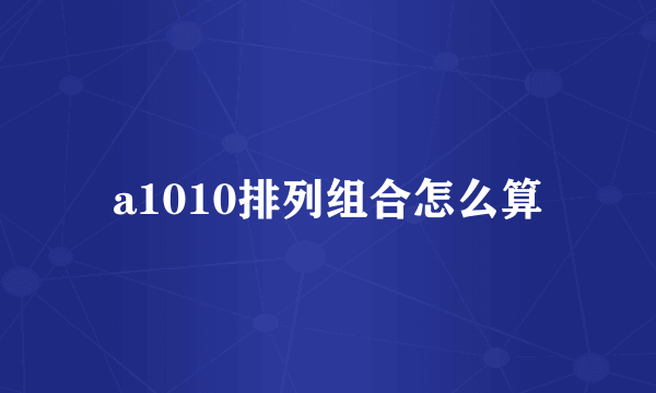 a1010排列组合怎么算