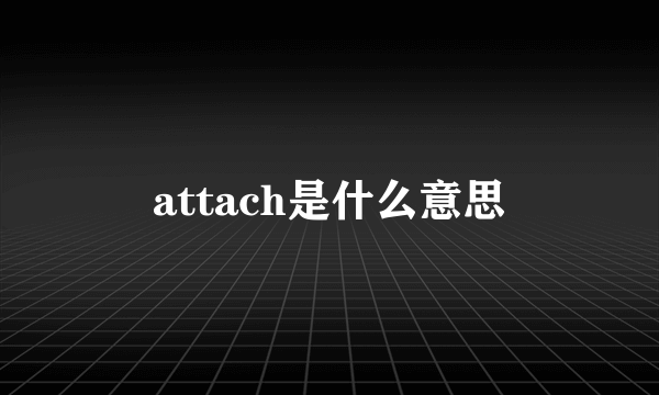 attach是什么意思