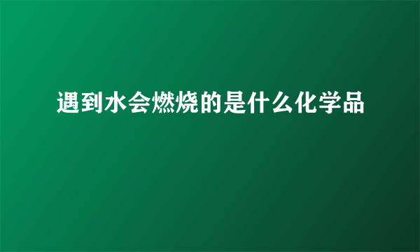 遇到水会燃烧的是什么化学品