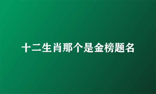 十二生肖那个是金榜题名