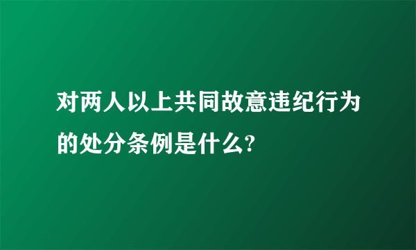 对两人以上共同故意违纪行为的处分条例是什么?